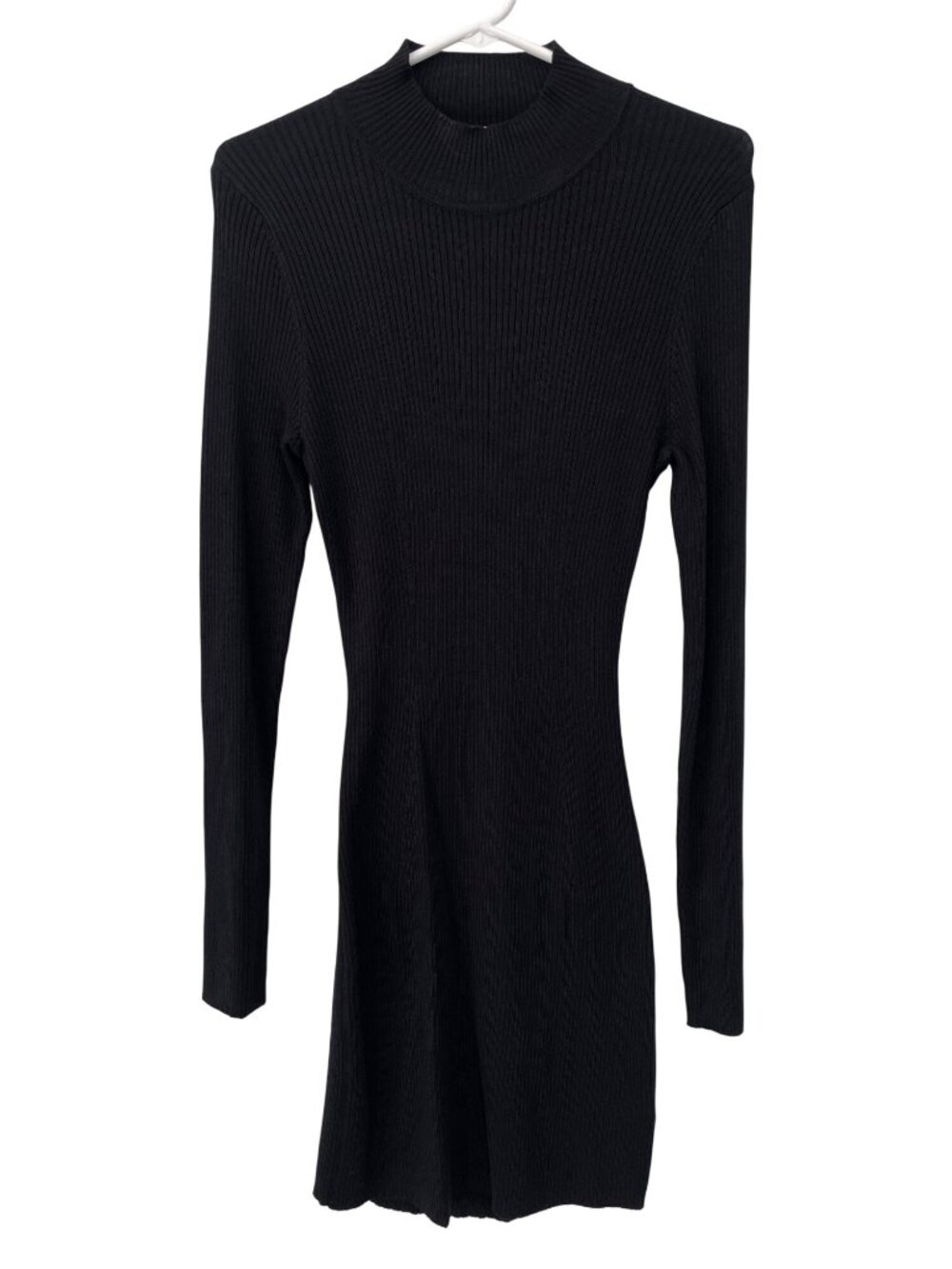 The Nines Bodycon Dress Large Ribbed Long Sleeve Cutout Back Contemporary NEW